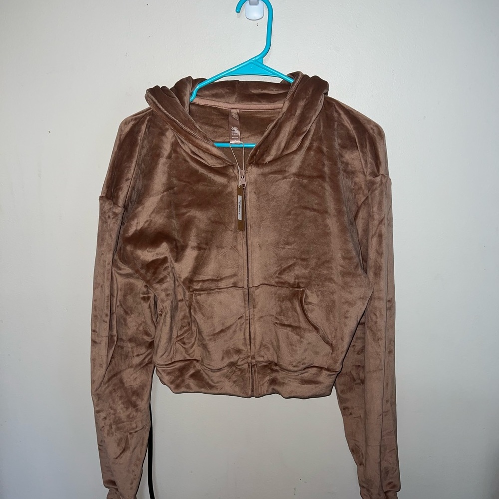 SKIMS VELOUR ZIP UP HOODIE  - DISCOUNTED SKIMS - SKIMS ON SALE